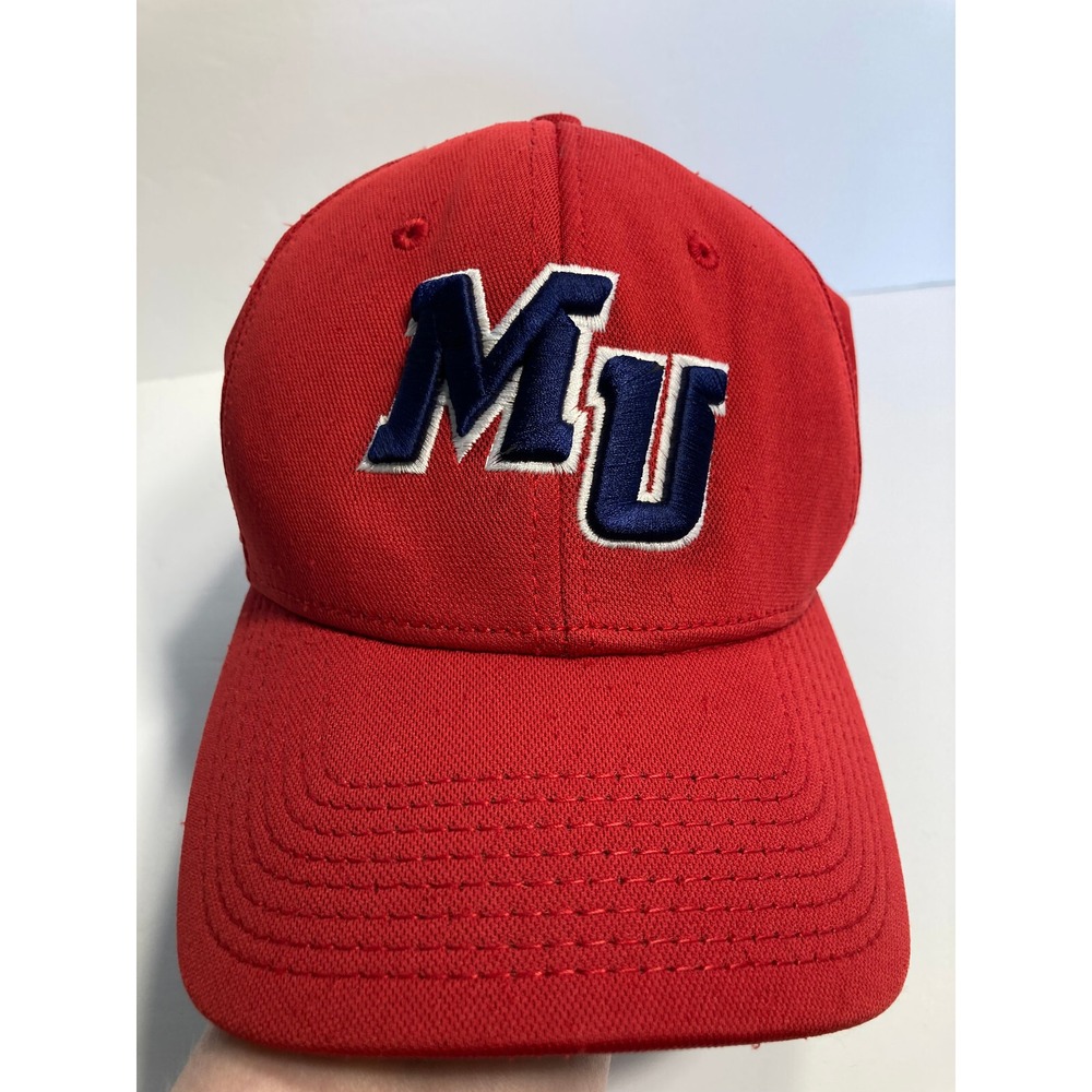 Malone University Pioneers Hat Cap Large Fitted Red Under Armour Distressed‎